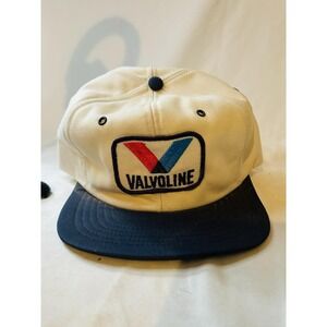 Valvoline Vintage Hat Cap Snapback White Blue Gas Oil Collectible